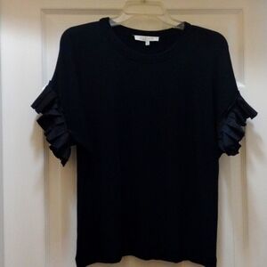 Cute Alexis ziva pleated tee, ribbon embellis short sleeves in great condition.